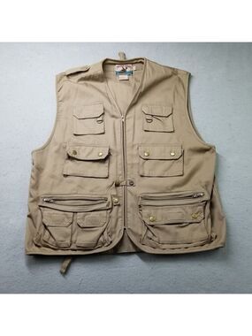 Moose Creek Fishing Vest Mens Size XL Brown Fly Fish Pockets Utility